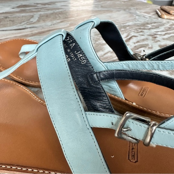 Powder Blue Coach sandals. - Picture 4 of 13